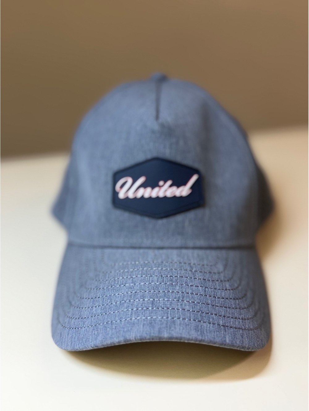 United Gray Adjustable Baseball Cap with Ventilated Back